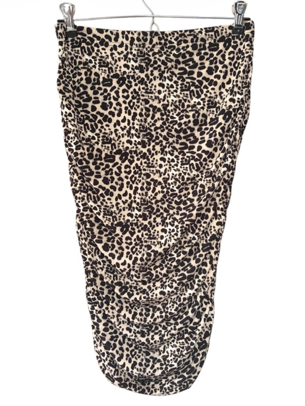 Vince Cammuto Leopard Print Side Ruched Pencil Skirt (Size XS) - Picture 2 of 6